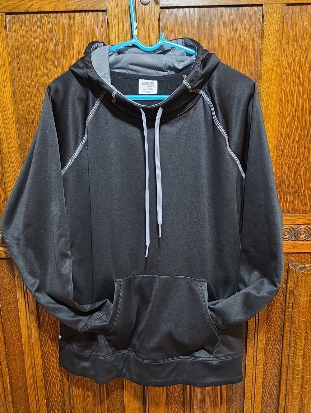 Danskin Black Hoodie with Gray Trim and Drawstrings